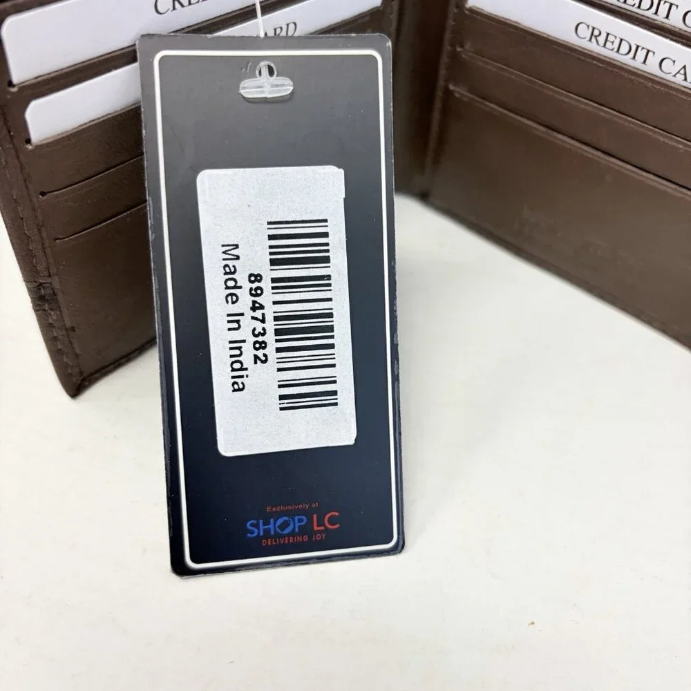 Shop LC Mens Union Code Brown Genuine Leather RFID Protected‎ Slim BiFold Wallet
